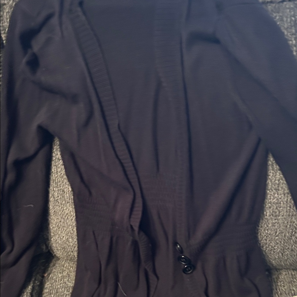 AB Studio Women's Black Swim Cover-Up Cardigan